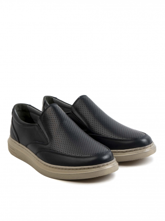 Casual Dark Space Blue Loafers – Piele Naturală, Design Elegant, Confort Maximal [2]