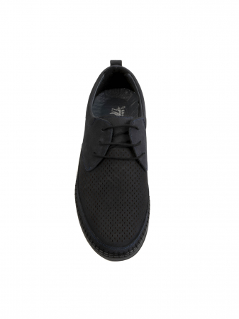 Derby - Casual Space Blue and Black Airy Derby – Piele Naturală, Confort Premium, Talpă Rezistentă