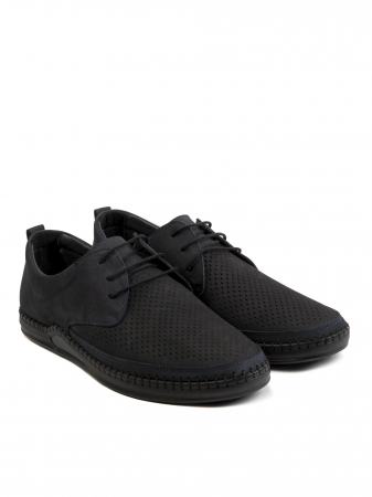 Casual Space Blue and Black Airy Derby – Piele Naturală, Confort Premium, Talpă Rezistentă [2]