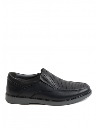Casual Textured Airy All Black Loafers – Piele Naturală, Design Elegant, Confort Maximal [1]