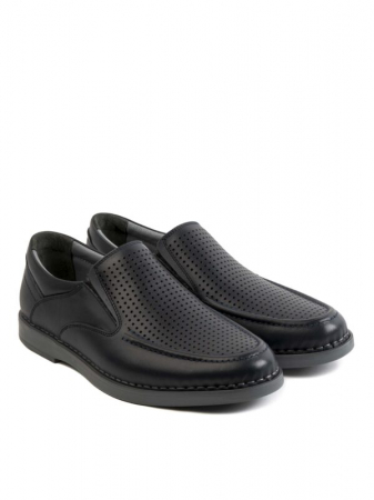 Casual Textured Airy All Black Loafers – Piele Naturală, Design Elegant, Confort Maximal [2]