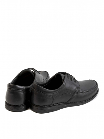 Casual Textured All Black Derby – Piele Naturală, Confort Premium, Talpă Rezistentă [3]
