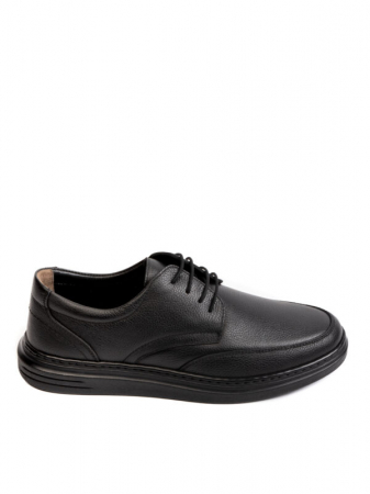 Casual Textured All Black Derby – Piele Naturală, Confort Premium, Talpă Rezistentă [1]