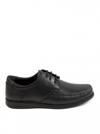Casual Textured All Black Derby – Piele Naturală, Confort Premium, Talpă Rezistentă [1]