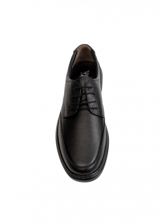 Derby - Casual Textured All Black Derby – Piele Naturală, Confort Premium, Talpă Rezistentă