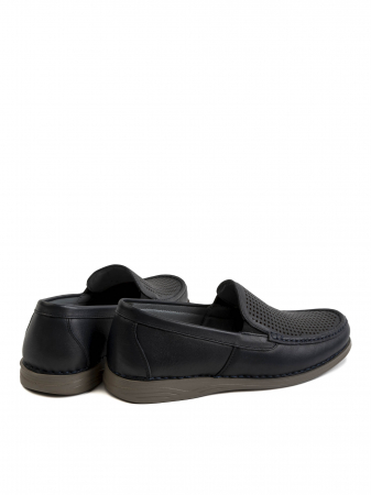Casual Textured Black Airy Black Loafers – Piele Naturală, Construcție Manuală, Detalii Exclusiviste [3]