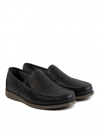 Casual Textured Black Airy Black Loafers – Piele Naturală, Construcție Manuală, Detalii Exclusiviste [2]