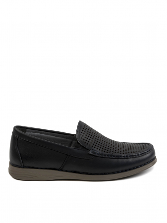 Casual Textured Black Airy Black Loafers – Piele Naturală, Construcție Manuală, Detalii Exclusiviste [1]
