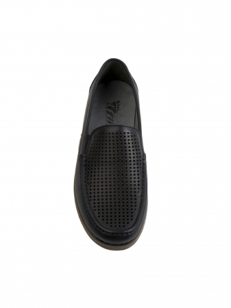 Loafers - Casual Textured Black Airy Black Loafers – Piele Naturală, Construcție Manuală, Detalii Exclusiviste