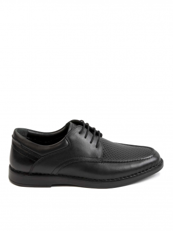 Casual Textured Black Airy Derby – Piele Naturală, Confort Premium, Talpă Rezistentă [1]