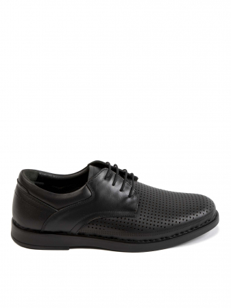 Casual Textured Black Airy Derby – Piele Naturală, Confort Premium, Talpă Rezistentă [1]