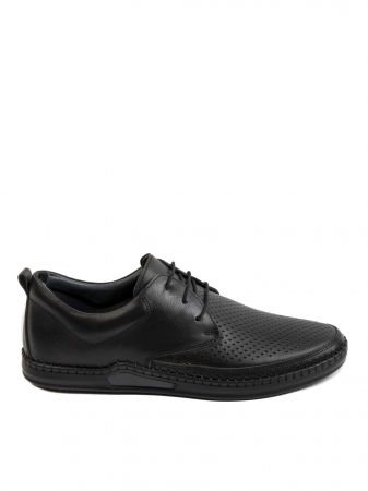 Casual Textured Black Airy Derby – Piele Naturală, Confort Premium, Talpă Rezistentă [1]