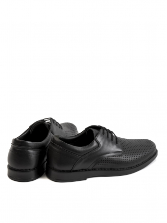 Casual Textured Black Airy Derby – Piele Naturală, Confort Premium, Talpă Rezistentă [3]