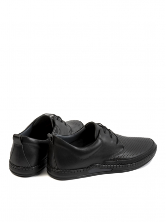 Casual Textured Black Airy Derby – Piele Naturală, Confort Premium, Talpă Rezistentă [3]