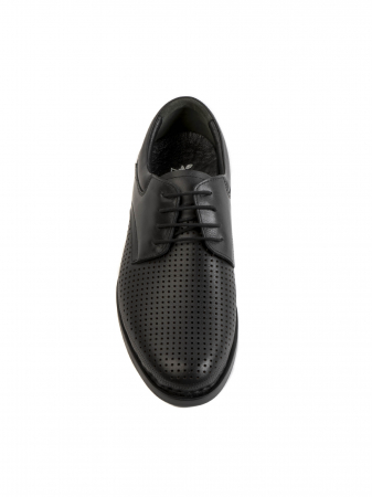 Derby - Casual Textured Black Airy Derby – Piele Naturală, Confort Premium, Talpă Rezistentă