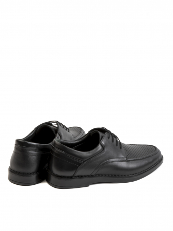 Casual Textured Black Airy Derby – Piele Naturală, Confort Premium, Talpă Rezistentă [3]
