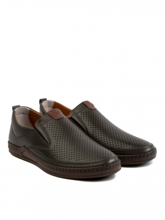 Casual Textured Black Airy Loafers – Piele Naturală, Design Elegant, Confort Maximal [2]