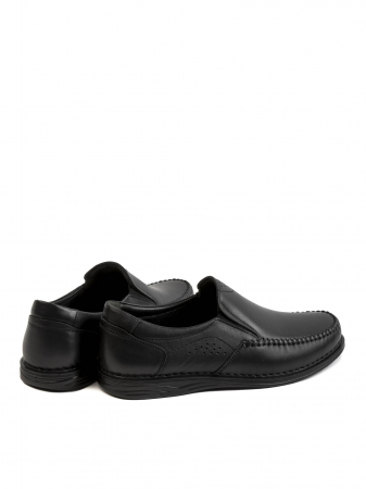 Casual Textured Black Loafers – Piele Naturală, Design Elegant, Confort Maximal [3]