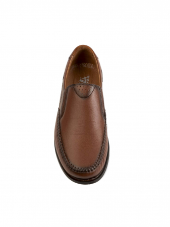 Loafers - Casual Textured Russel Brown Loafers – Piele Naturală, Design Elegant, Confort Maximal