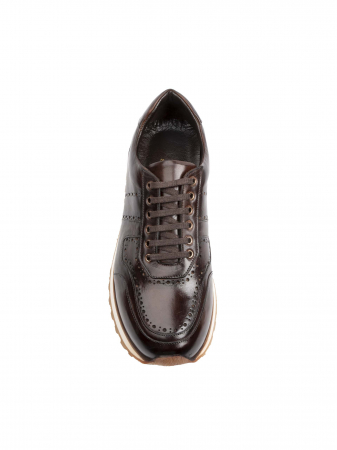 Sneakers - Chocolate Brown Sneakers – Piele Naturală, Construcție Manuală, Detalii Exclusiviste