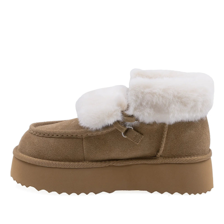 Ghete Dama Casual Anna Viotti Piele Intoarsa D113-10 Camel [2]