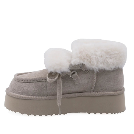 Ghete Dama Casual Anna Viotti Piele Intoarsa D113-10 Taupe [2]