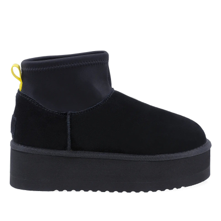 Ghete - Ghete Dama Casual Anna Viotti Piele Intoarsa D113-9 Negru