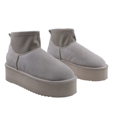 Ghete Dama Casual Anna Viotti Piele Intoarsa D113-9 Taupe [1]