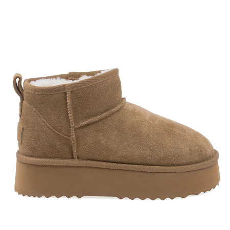 Ghete - Ghete Dama Casual Anna Viotti Piele Intoarsa D113-MORES DB MINI Camel