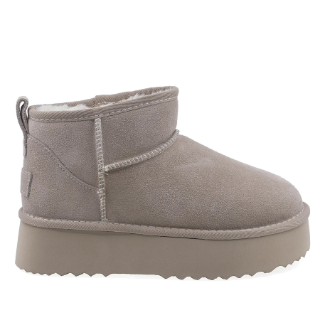 Ghete - Ghete Dama Casual Anna Viotti Piele Intoarsa D113-MORES DB MINI Gri