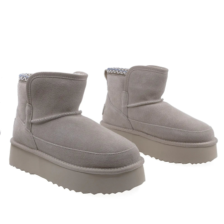 Ghete Dama Casual Anna Viotti Piele Intoarsa D114-JRGB001-1 Bej [1]