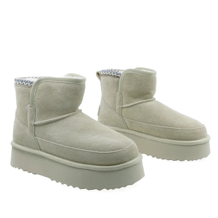 Ghete Dama Casual Anna Viotti Piele Intoarsa D114-JRGB001-1 Kaki [1]