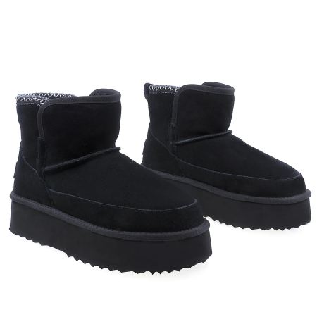 Ghete Dama Casual Anna Viotti Piele Intoarsa D114-JRGB001-1 Negru [1]