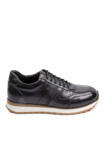 Hand Painted Black Sneakers – Piele Naturală, Construcție Manuală, Detalii Exclusiviste [1]