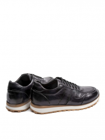 Hand Painted Black Sneakers – Piele Naturală, Construcție Manuală, Detalii Exclusiviste [3]