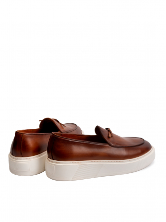 Hand Painted Cinnamon Brown Loafers – Piele Naturală, Design Elegant, Confort Maximal [3]