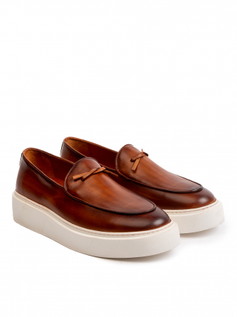 Hand Painted Cinnamon Brown Loafers – Piele Naturală, Design Elegant, Confort Maximal [2]