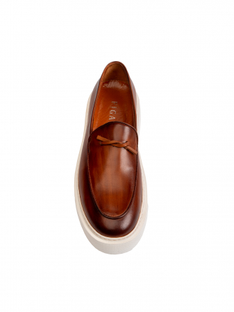 Loafers - Hand Painted Cinnamon Brown Loafers – Piele Naturală, Design Elegant, Confort Maximal