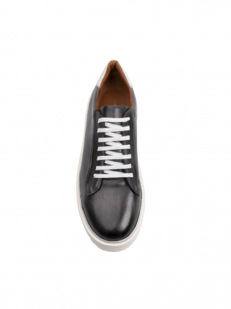 SmartCausal - Hand Painted Panda Sneakers – Piele Naturală, Construcție Manuală, Detalii Exclusiviste