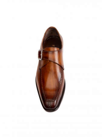 MonkStraps - Hand Painted Russet Brown MonkStap – Piele Naturală, Construcție Manuală, Detalii Exclusiviste