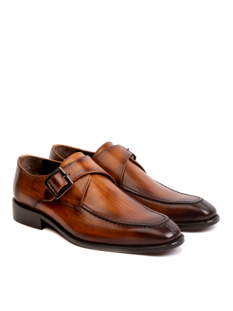 Hand Painted Russet Brown MonkStap – Piele Naturală, Construcție Manuală, Detalii Exclusiviste [2]