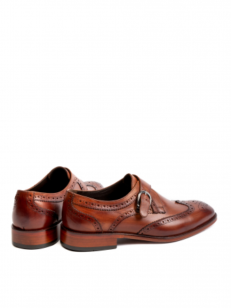 Hand Painted Walnut Brown Monk Strap – Piele Naturală, Construcție Manuală, Detalii Exclusiviste [3]