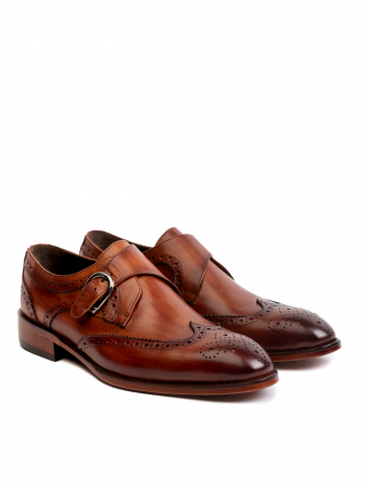 Hand Painted Walnut Brown Monk Strap – Piele Naturală, Construcție Manuală, Detalii Exclusiviste [2]