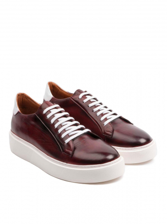 Hand Painted Walnut Brown Sneakers – Piele Naturală, Construcție Manuală, Detalii Exclusiviste [2]