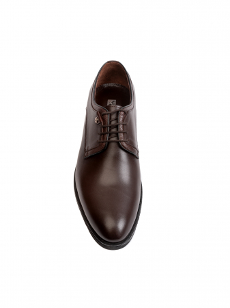 Oxford - Hickory Brown Oxford – Piele Italiană, Pictați Manual, Talpă Roșie