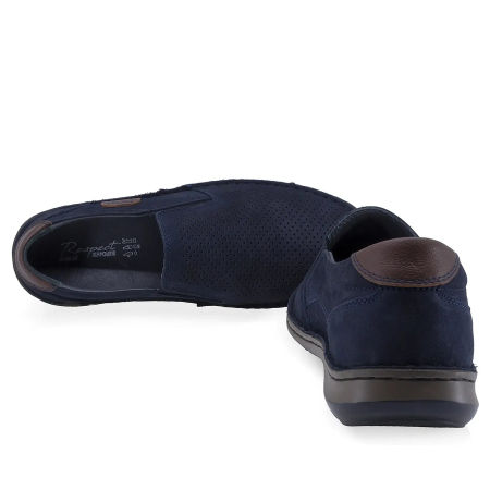 Mocasini Barbati Nubuck Perforat Bleumarin B36-9505-1LACI [2]