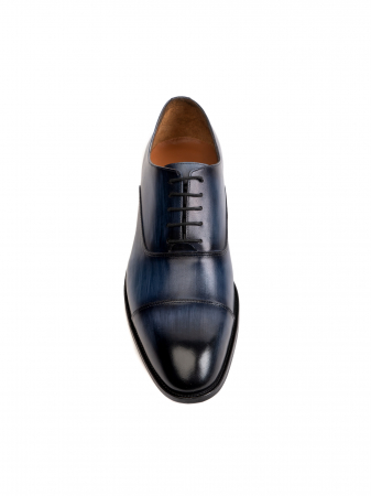 Oxford - Oxford Hand Painted Radiant Blue – Piele Naturală, Pictați Manual, Talpă Hibridă din Cauciuc și Piele
