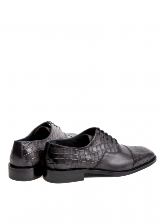 Oxford Hand Painted Scaled All Black – Piele Naturală, Pictați Manual, Talpă Neolite [3]