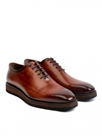 Oxford Radiant Gloss Brown Piele Naturală, Construcție Manuală, Detalii Exclusiviste [2]