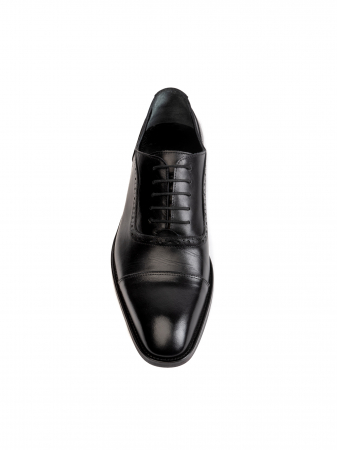 Oxford - Oxford Textured Black Din Piele De Vitel Piele Naturală, Construcție Manuală, Detalii Exclusiviste